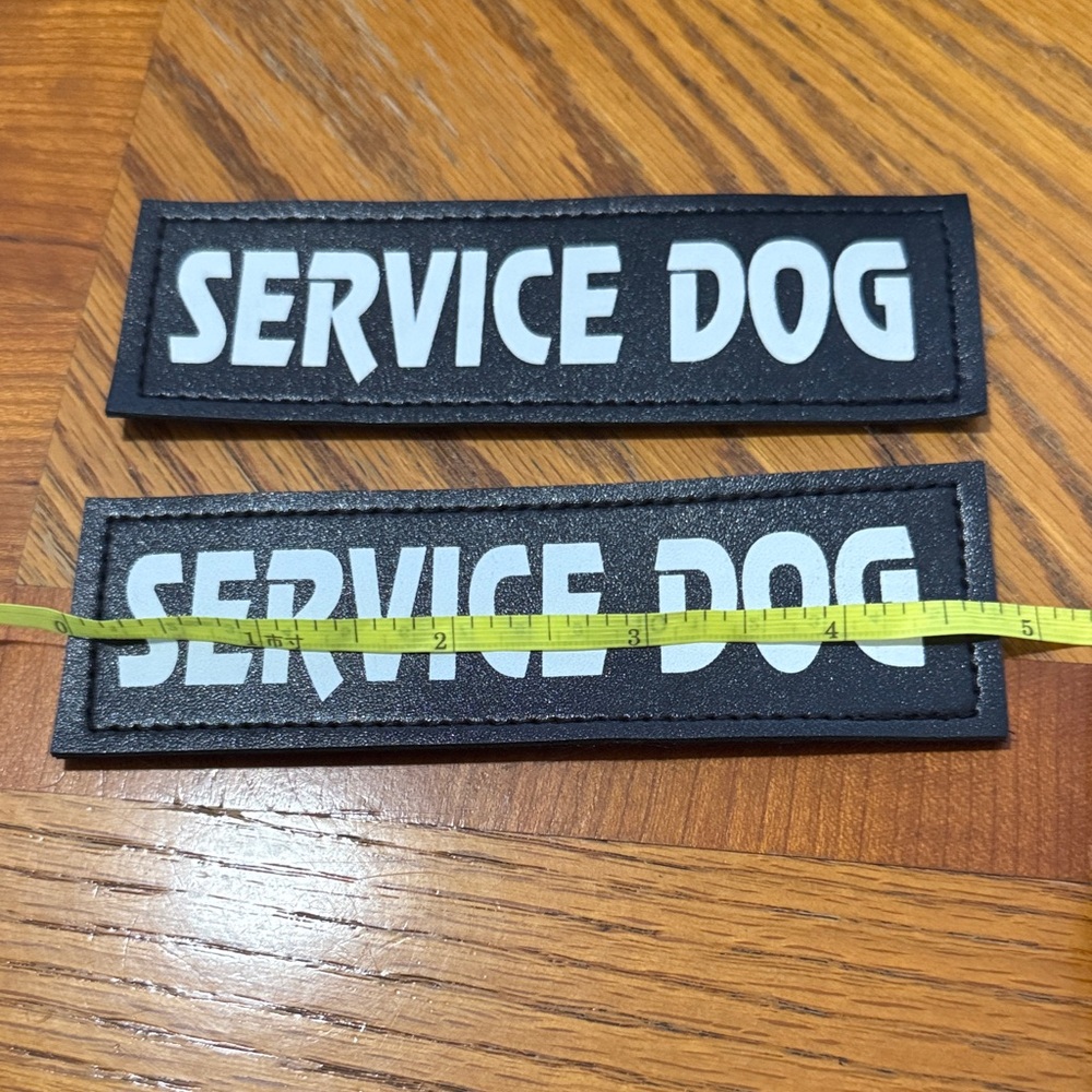 New 2 Reflective Service Dog Patch in Black and White Never Used - Picture 3 of 6